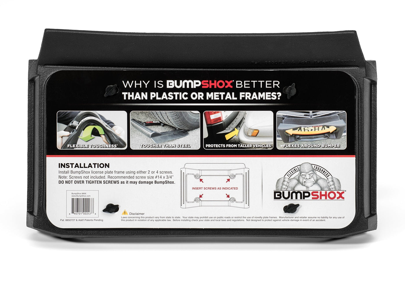BumpShox MAX Front Bumper Guard License Plate Frame Tough Protection