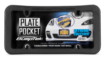 Plate Pocket Flexible Rubber Front Bumper Guard License Frame Protection