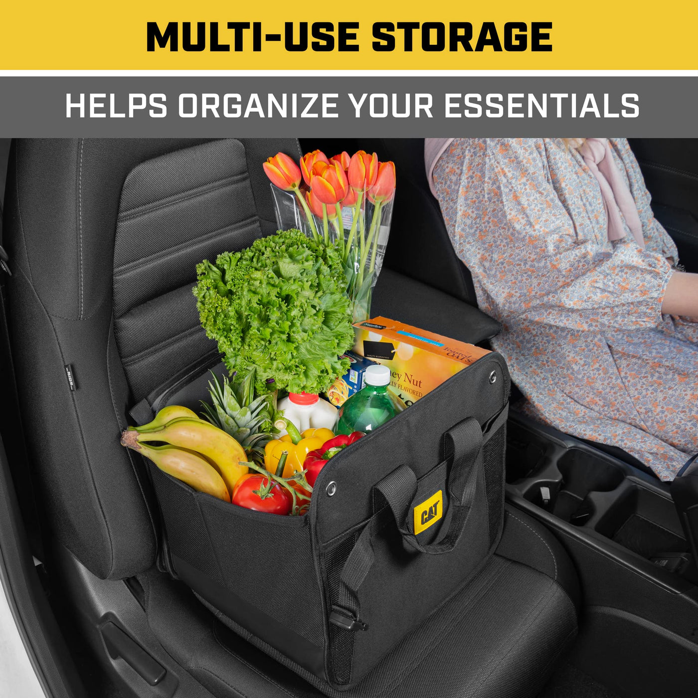 CAT FlexTrunk Car Trunk Organizer Collapsible Dual Compartment Storage
