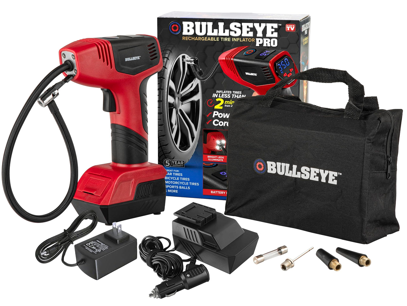 Bullseye Pro Max Portable Tire Inflator Air Compressor For Cars