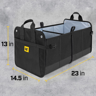 CAT FlexTrunk Car Trunk Organizer Collapsible Dual Compartment Storage