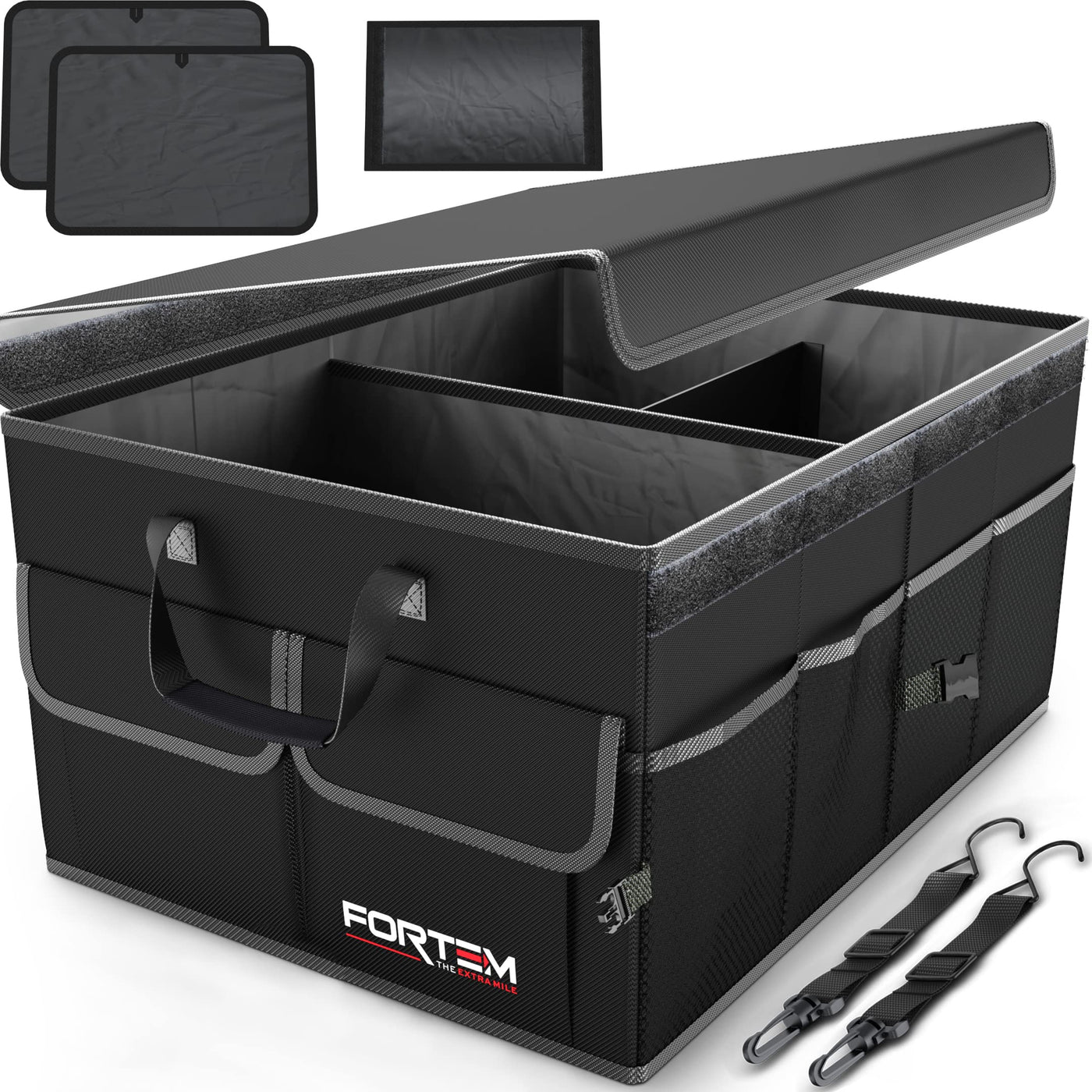 K KNODEL Car Trunk Organizer With Insulated Cooler Bag And Collapsible Design
