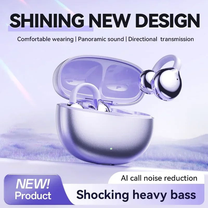 Ear Clip Bluetooth Headphones Wireless Sports Earbuds With Mic
