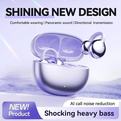 Ear Clip Bluetooth Headphones Wireless Sports Earbuds With Mic