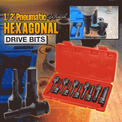 1/2 Inch Pneumatic Wrench Hex Bits Set For Durable Performance