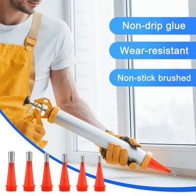 Universal Integrated Caulking Nozzle Tool Kit With Rubber Components
