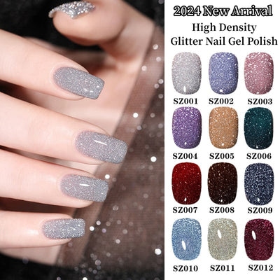 High Density Glitter Gel Nail Polish Sparkling Shine Colors