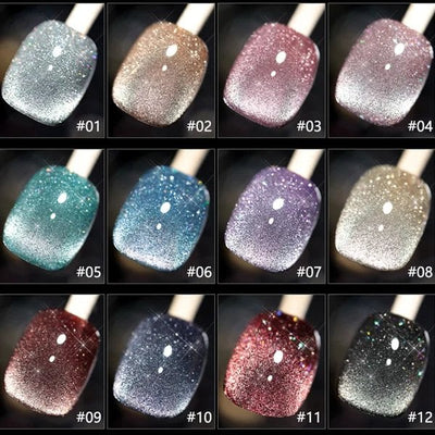 Laser Diamond Cat Eye Nail Polish Stunning Reflective Nail Color