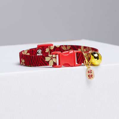 Polka Dot Cat Collar With Bell Adjustable Cute Design