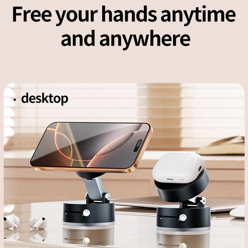 Foldable Portable Magnetic Phone Holder With Strong Vacuum Grip