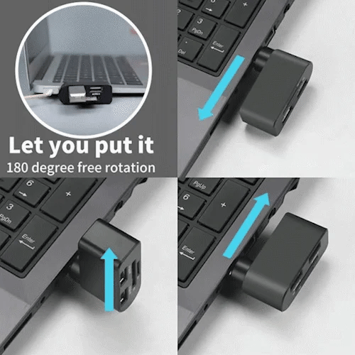 4 Port Rotatable USB Hub For Efficient Device Connectivity