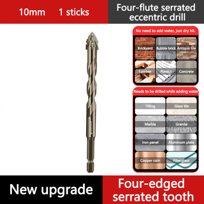 4-Flute Serrated Drill Bit Kit For Precision Metalworking Tasks