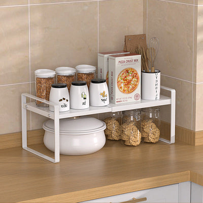 Retractable Cabinet Rack With Layered Storage For Organizing