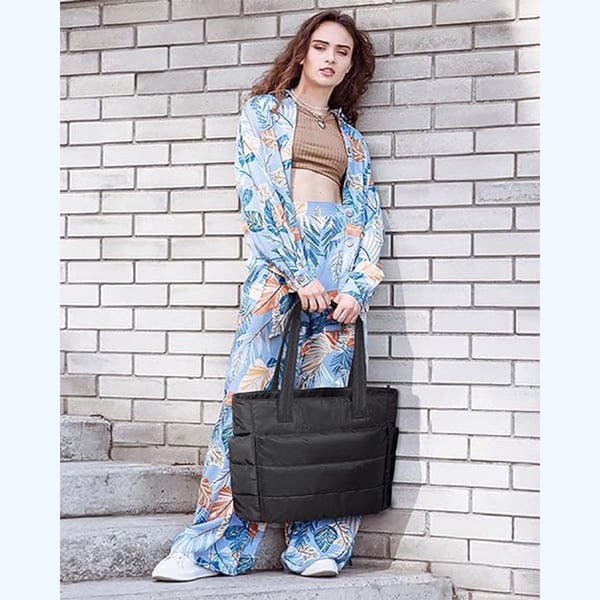 Lightweight Puffy Tote Bag Spacious Durable Everyday Carry Bag