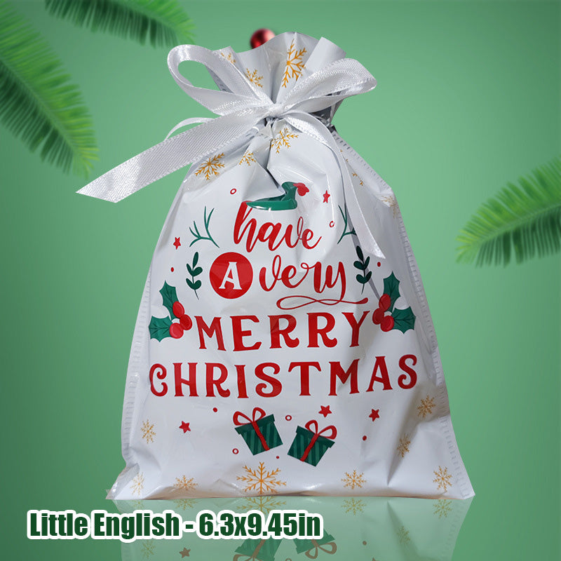 Christmas Drawstring Gift Bag Festive Holiday Present Pouch