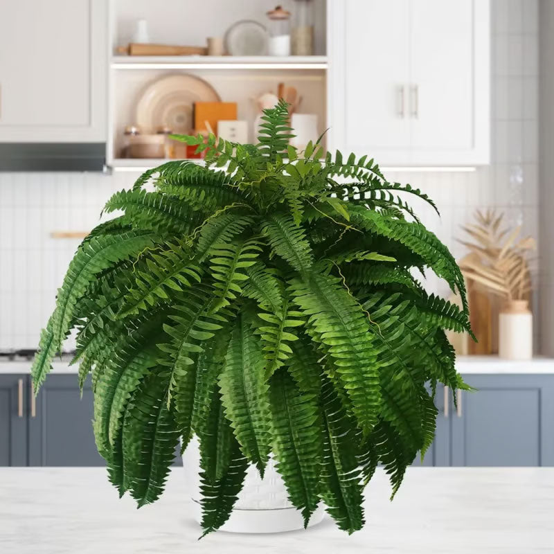 Artificial Boston Fern UV Resistant Lifelike Indoor Outdoor Plant Decor