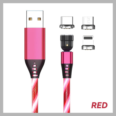 3-in-1 Magnetic Charging Cable Rotating Streamer Data Cable