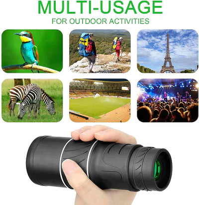 16x52 Monocular Telescope With Dual Focus And Optical Zoom Scope