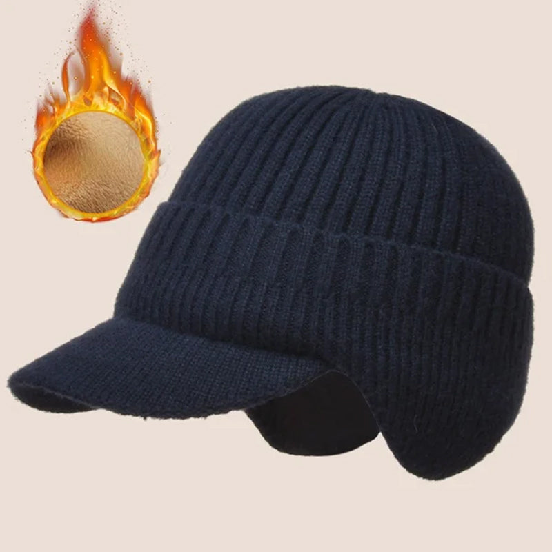 Knitted Winter Hat With Elastic Ear Protection For Outdoor Riding