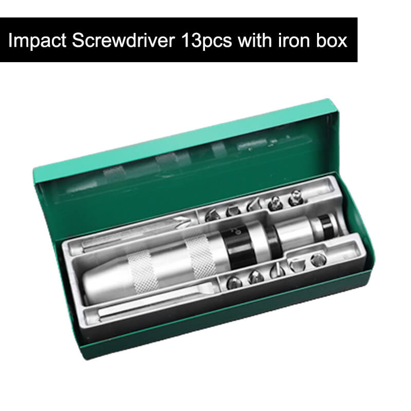 Impact Screwdriver Set With Hammer Heads And Storage Box