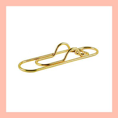 Metal Heart Pen Clip Multifunctional Stylish Office Accessory