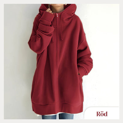 Women's Hooded Sweater Zippered Autumn Winter Warm Pullover