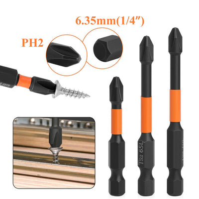 Pousbo Magnetic Cross Impact Screwdriver Bits Set Durable Precision