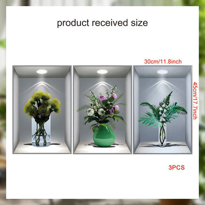 Simulated Plant Flowers 3D Photo Frame Wall Sticker Decoration