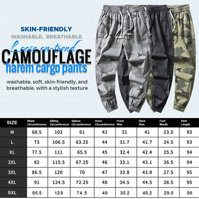 Camouflage Harem Cargo Pants Loose Fit Casual Streetwear