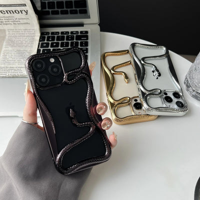 IPhone Electroplated Phone Case Soft TPU Shockproof Cover Snake Design