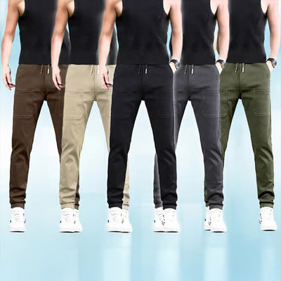 Stretch Cargo Pants With Multiple Pockets And High Stretch Fabric