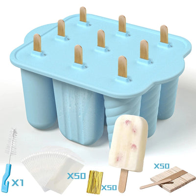 Silicone Popsicle Molds With Wooden Sticks For Kids Snacks