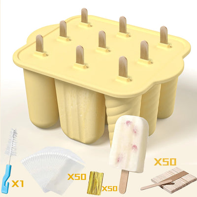 Silicone Popsicle Molds With Wooden Sticks For Kids Snacks