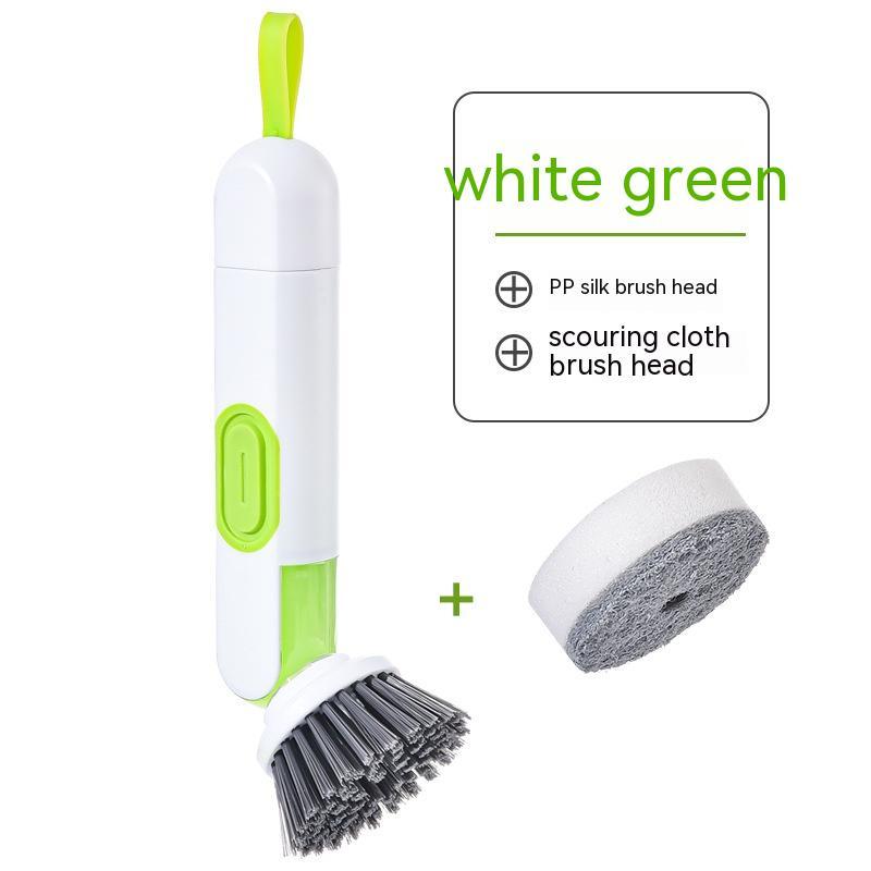 Dish Brush With Soap Dispenser Long Handle And Two Replacement Heads