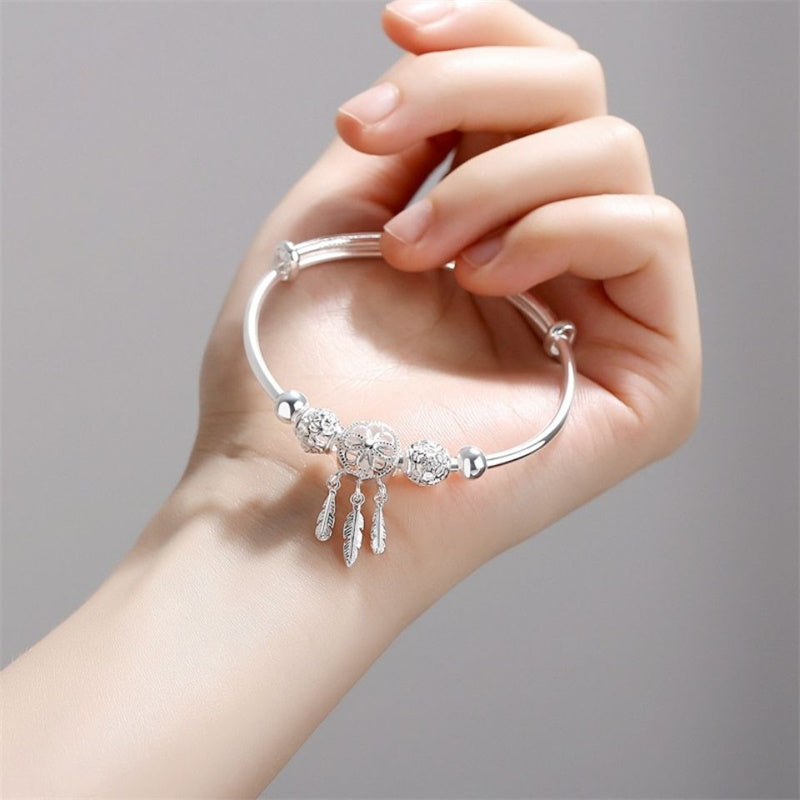 Dreamcatcher Bracelet Silver Elegant Gift Box Jewelry Accessory