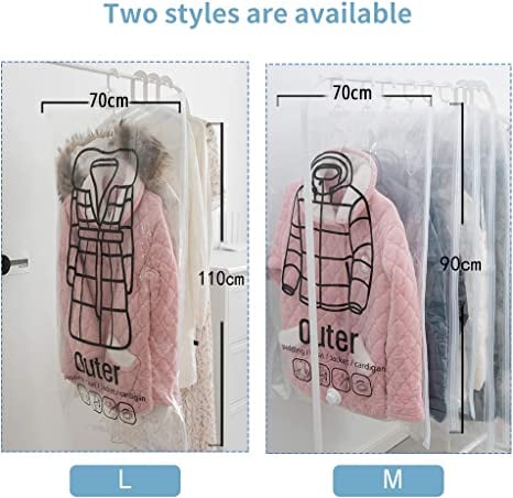 Hanging Vacuum Storage Bags Space Saving Clothes Organizer Set