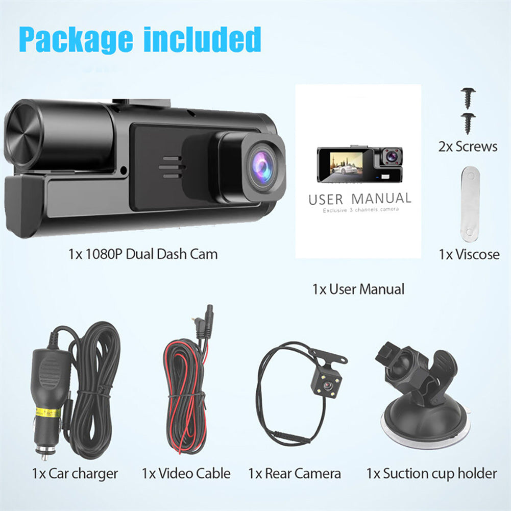 1080P Dash Camera For Cars With Night Vision And Loop Recording