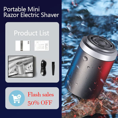 Mini Portable Electric Shaver Compact Travel Grooming Tool For Men