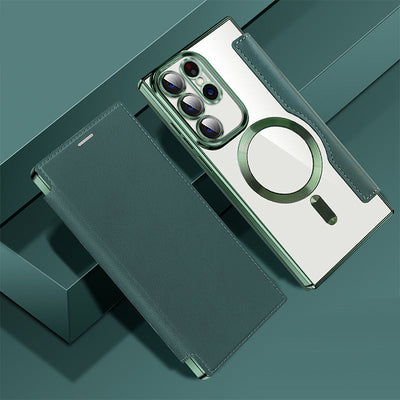 Leather Flip Phone Case For Samsung With Textured Design