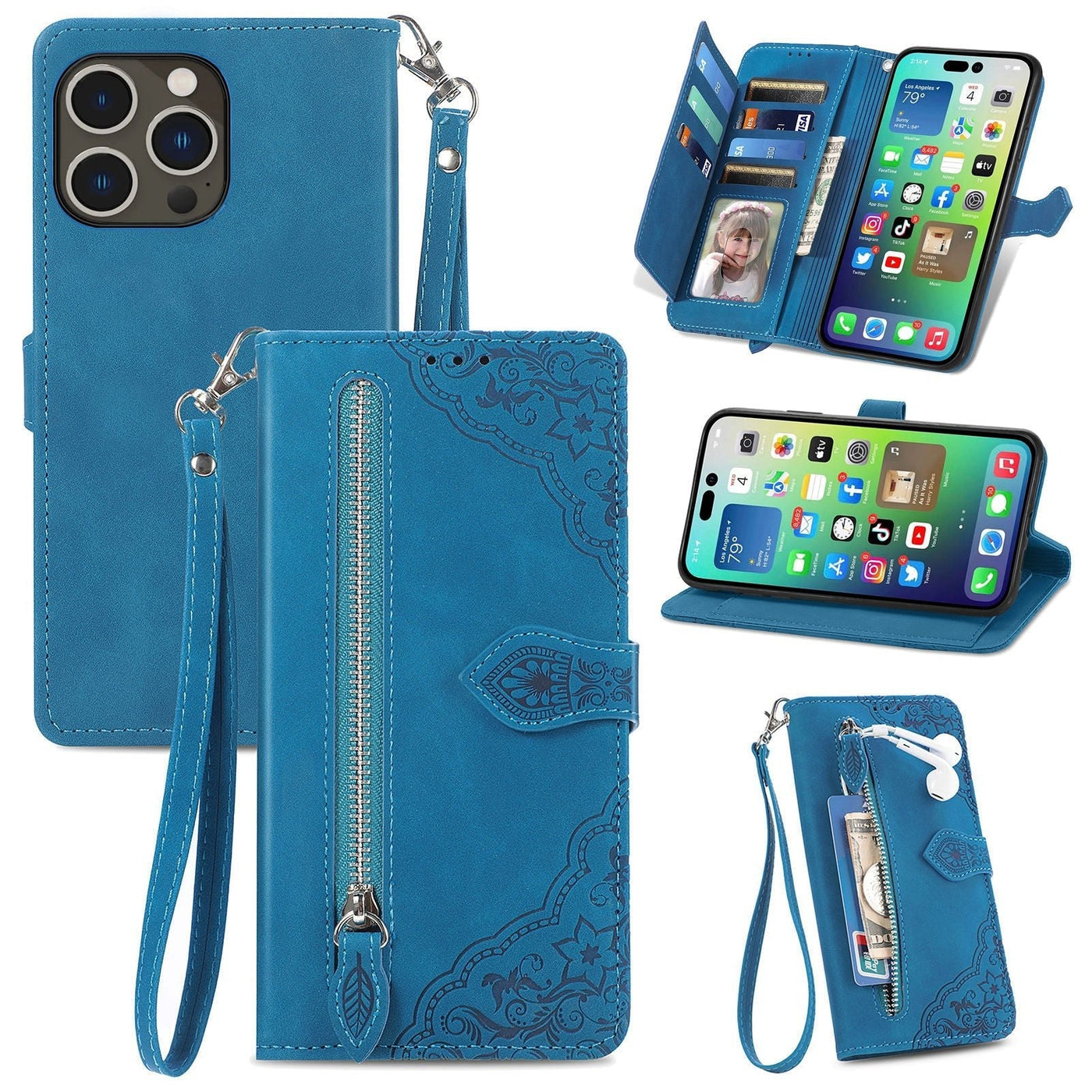 Skin Feel Flip Leather Wallet Phone Case For Protection