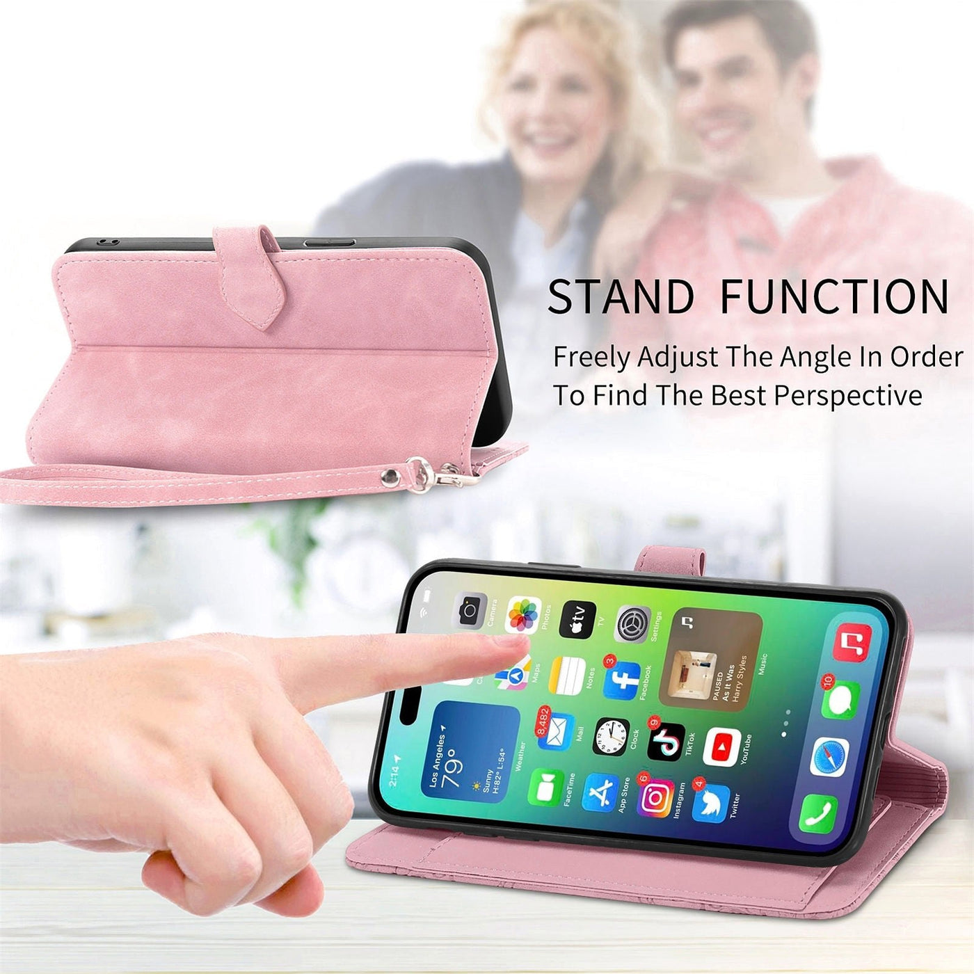 Skin Feel Flip Leather Wallet Phone Case For Protection