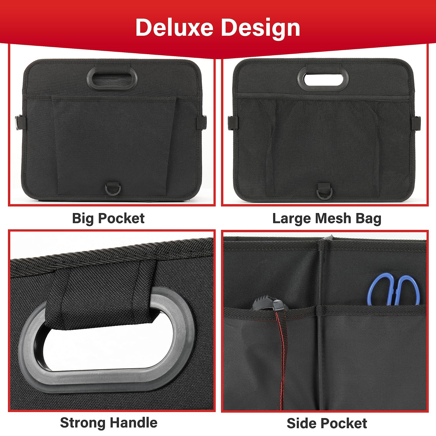 Simple Deluxe Car Trunk Organizer Large Capacity Collapsible SUV Storage