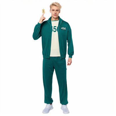 Adult Players Tracksuit Costume 3PCS Green Jacket Pants T-shirt