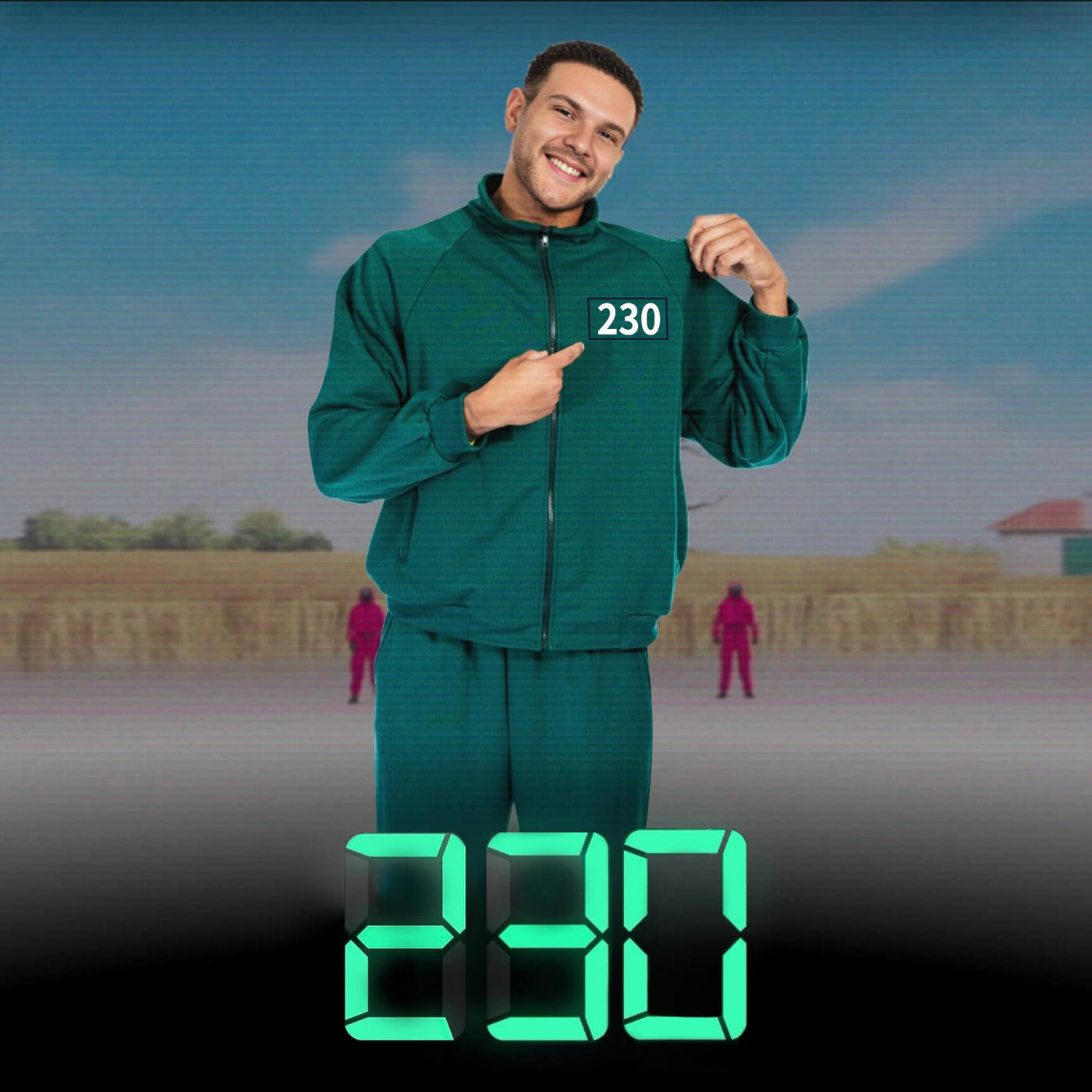 Green Tracksuit Cosplay Costume Set Adult Jacket And Pants