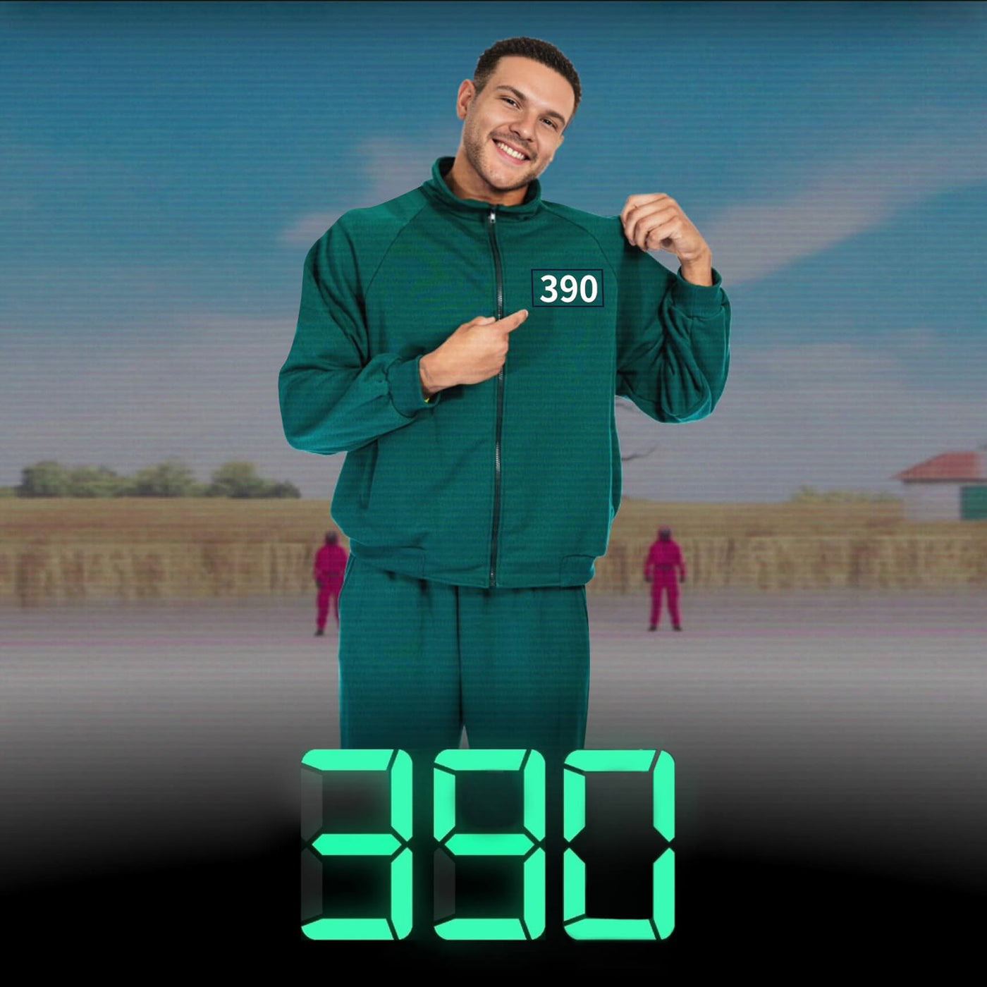 Green Tracksuit Cosplay Costume Set Adult Jacket And Pants