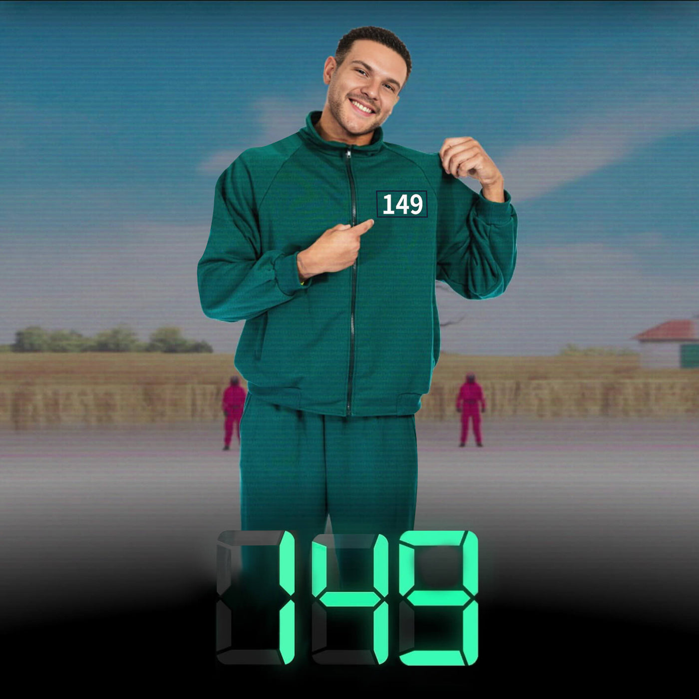 Green Tracksuit Cosplay Costume Set Adult Jacket And Pants