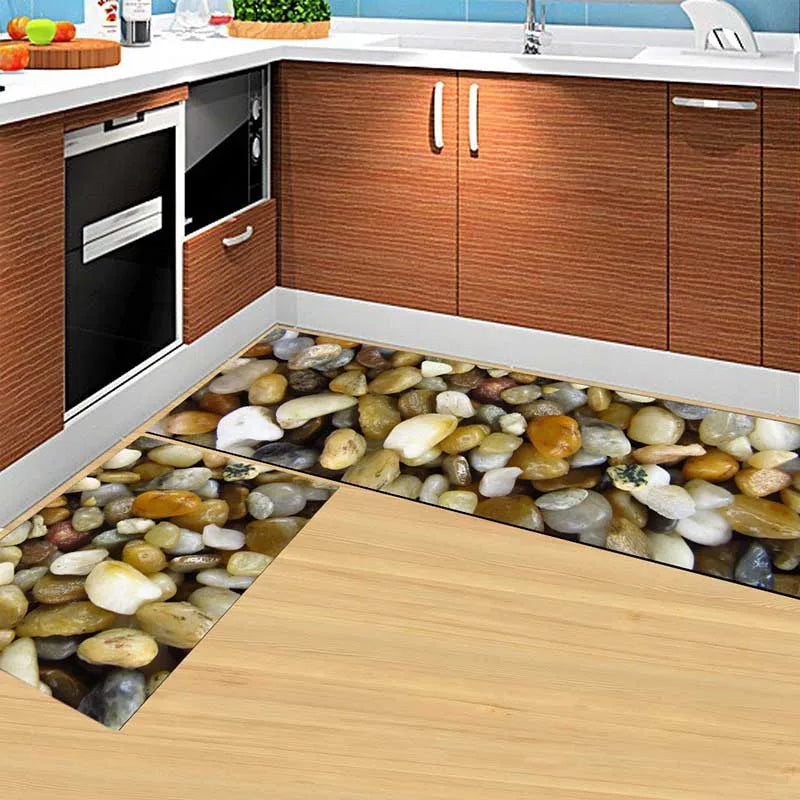 Anti-Slip Kitchen Floor Mat Geometric Print Rug For Bathroom And Hallway