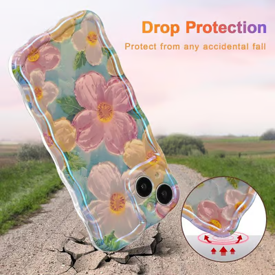 Retro Oil Painting Phone Case Colorful Artistic Design