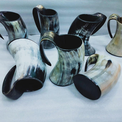 Viking Horn Beer Mug Authentic Rustic Cow Horn Goblet For Drinks