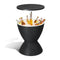 Outdoor Side Table With Cooler 8-Gallon Ice Bar For Patio Entertainment